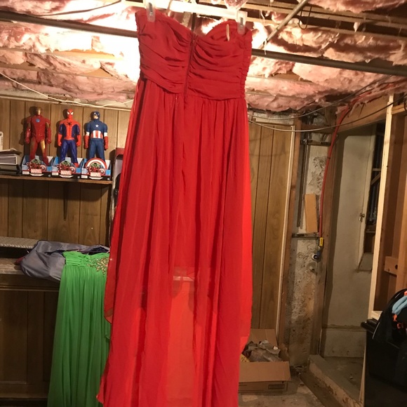 Red formal dress high low - Picture 2 of 4